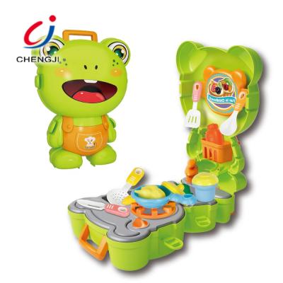 China Educational Plastic Children Pretend Play Set Cooking Furniture Kitchen Utensil Set Toy for sale