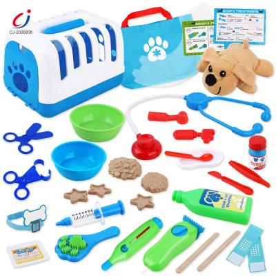 China 34 PCS Doctor Kit Kids Role Pretend Pet Care Game Vet Veterinary Toy Set Backpack Doctor Toy Game Set Medical For Children CJ-2006808/TG200708 Stephanie for sale