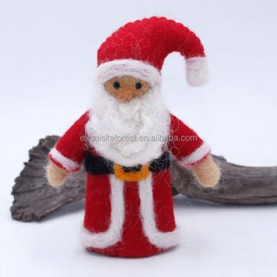 China High Quality Handmade Felted Wool Christmas Ornaments Decoration Santa Doll Felt Christmas Toy for sale