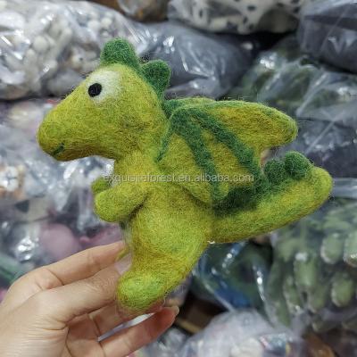 China New Product Realistic Exquisite Decoration Toy Animal Handmade Wet Felt Woolen Wing Dinosaur Cute Doll 2022 for sale