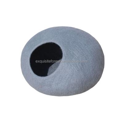 China 40/45/48cm Warm and Comfortable Breathable Cat Gray Stone Hole, Round Stable, Handmade Wool Felt Pet Cat Nest for sale