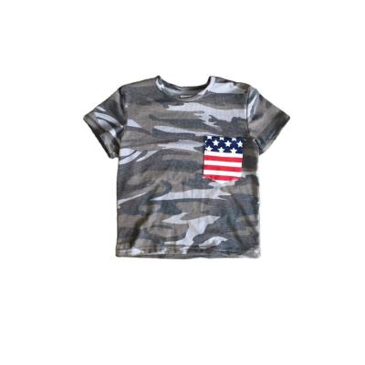 China Casual Babies Spring Summer 4th of July Patriotic Camouflage Tops for sale