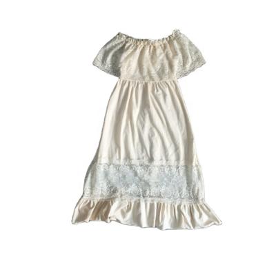 China Casual Babies Spring Summer Off The Shoulder Dress Lace Princess Dress for sale