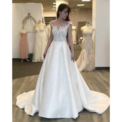 China Pakistani Anti-Wrinkle Satin A Line Wedding Bridal Dress for sale