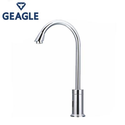 China Electronic Electric Faucets Gooseneck Water Saving Automatic Bathroom Faucet for sale