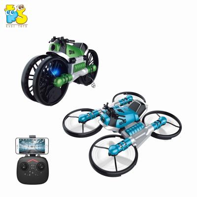 China 2019 RC hobby WIFI camera version rc toy cars motorcycle four-axis deformation rc planes ground-to-air drone toy for sale