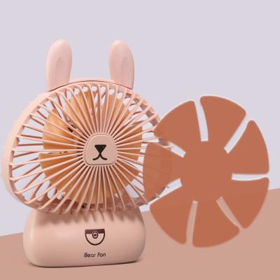 China Strong Wind/LED Light/Fan Promotion USB Fan Toy Desk Gift for Kids Rechargeable with Air Cooling Light Desktop Standing Mini Fan for sale