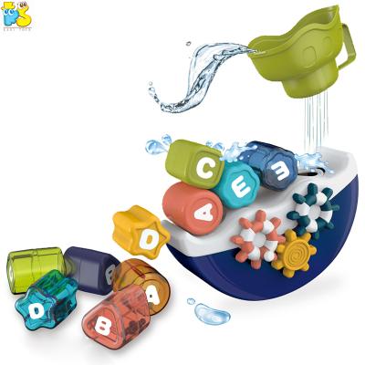 China Bath Toy Kids Bathroom Water Game Building Blocks Boat Toy Baby Summer Bath Amphibious Toy for sale