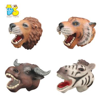 China Educational Toy Kids Story Telling Animal Hand Puppet Interactive Plastic Lion Tiger Puppet Handmade Toys for sale