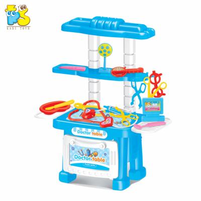 China DIY Pretend Play Kids Puzzle Toy Pretend Play Doctor Toy Set 24pcs Medical Kit For Baby Playing Doctor Educational Table for sale