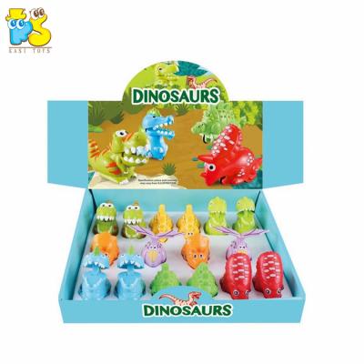 China Cartoon Car Non-Toxic Safe Material Toy For Kids ABS Dinosaur Baby Kids Plastic Running Car Funny Animal Toys for sale