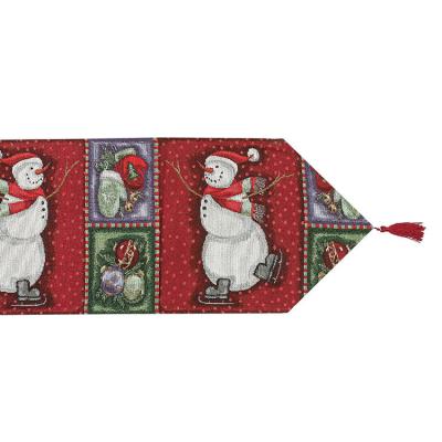 China Wholesale Jacquard Table Runner Snowmans Holidays Factory Decoration Beautiful Home Decoration for sale