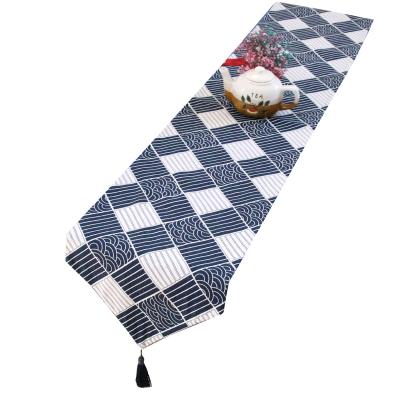 China Eco-Friendly Japanese Table Runner With Camino De Mesa Luxury Canvas Table Runner New Beautiful Design Tassel Plaid for sale