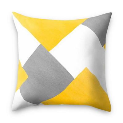 China Viable Styles Yellow Striped Pillowcase Geometric Throw Cushion Pillow Cover Printing Cushion Pillow Case for sale