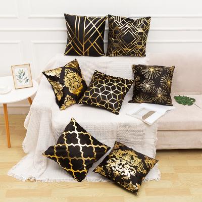 China PORTABLE cushion cover case cover gold stamp tile home decorative pillow covers Amazon hot sale for sale