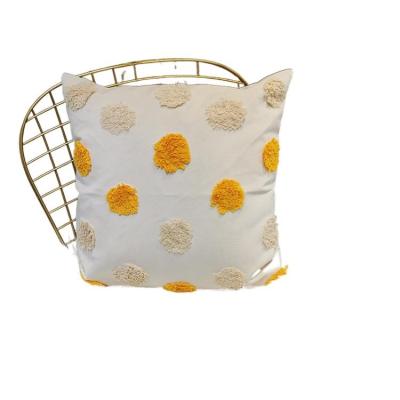 China Wholesale Price Handmade Christmas Decorative Pillow Folded Shape Adorned Yellow Cushion Cover for sale