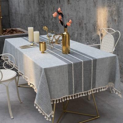 China Modern Home Decor Anti Wrinkle Cotton Tablecloth Linen Cover For Kitchen Dining Room for sale