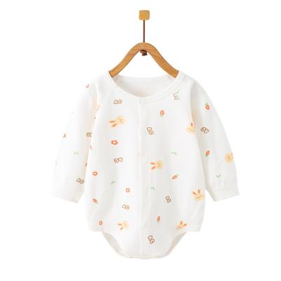 China Casual Baby jumpsuits full sleeve bulk baby onesies newborn kids summer bamboo cotton orange baby bodysuit long sleeve boy girl romper for sale