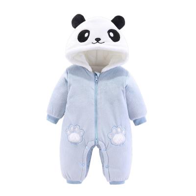 China Casual New Panda custom thick baby two way zipper onesie bale clothes bundle fall zip up romper polyester bubble winter bodysuits baby for sale