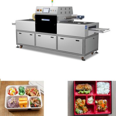 China Automatic Ready Meal Packaging Machine Vacuum Stainless Steel Frame Antirust for sale