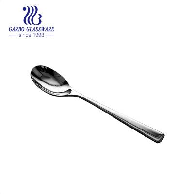 China Traditional Gray Stainless Steel Silver Spoon Dinner Food Spoon Cutlery For Home Decoration Tableware Soup Spoon Set for sale