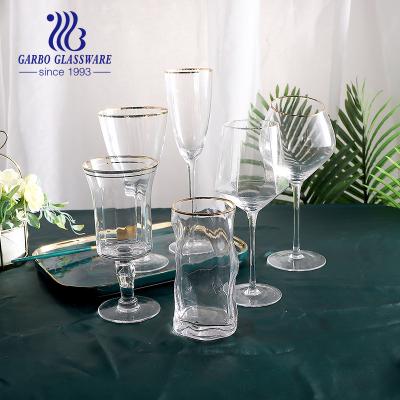 China Glass Stemware With Stem Wine Glass Champagne Crystal Lead Free Flute Glass Shiny Foot Stemware Amazon Ebay Wish Mail Order In Gift Box for sale