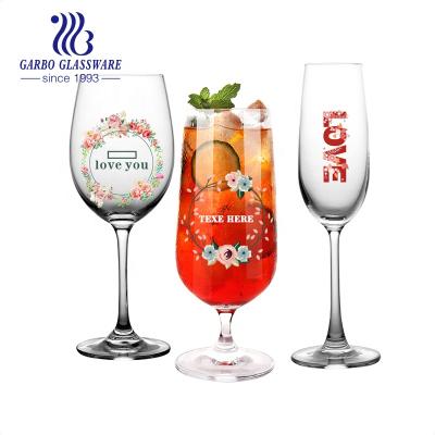 China No Amazon Custom Designs Supplier Wholesale Gift The Order Gift Wine Glass Cup Stem Glassware Cups Decorative Stemware Glasses for sale