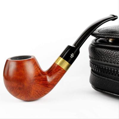 China Smoking Accessories Briar Pipe Tobacco Weed Minimalist Classic Wooden Smoking Pipe for sale