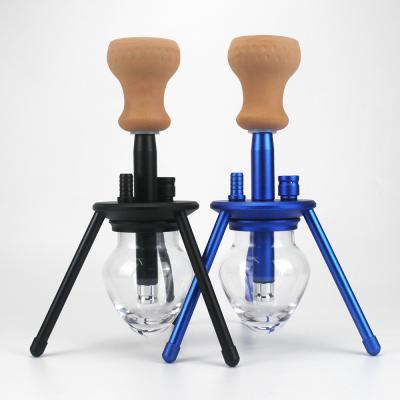 China Hookah Set New Style Perfect Shisha Full Set Shisha Silicone Tube Stainless Steel Glass Mini Tripod Portable Hookah Simple Set for sale