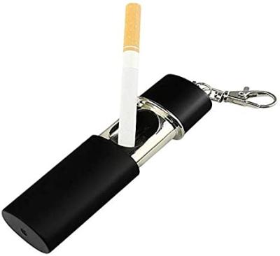 China Mini Portable Pocket Keychain Metal Ash Holder Ash Tray Dry Herb Smoking Gift Cylinder Red Ash Trays for sale