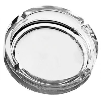 China Dry Herb Smoking Shop Round Glass Cigarette Cigar Ashtray Crystal Smoking Ash Tray Custom Logo for sale