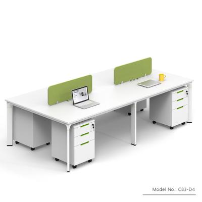 China Modern Fashion Office Furniture 4 Person Office Workstation with Matel Table Frame for sale