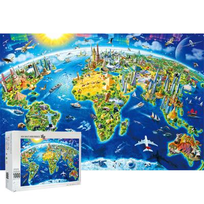 China Cartoon Toy Manufacturer printe DIY wooden educational toy 1000 pcs plot wooden puzzle game toys for sale