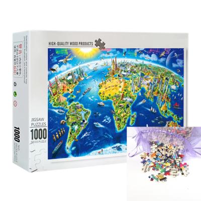 China Wooden Jigsaw Puzzle Toy Sublimation World Map Puzzle Amazon Jigsaw 1000 Pieces for sale