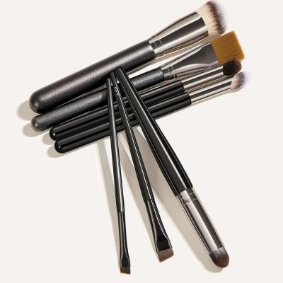 China Angular Blush Wholesale 7 PC Good Quality Makeup Brushes Makeup Brushes Kit Black Cheap Makeup Brush Set Kabuki Full Brush for sale