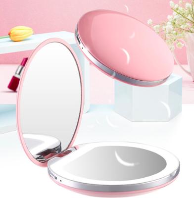 China Lighted Promotion Gift Portable Custom Pocket Led Lights Makeup Mirror for sale