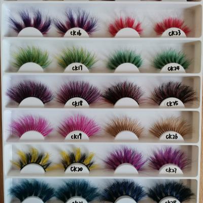 China Hot Sale Colorful 3d Mink Eyelash Strip 3D 5D Mink Lashes Private Label Clear Eyelashes for sale