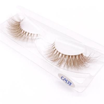 China Hot Sale Crisscross 3d Mink Eyelash Strip 3D Mink Eyelashes Private Label Clear Colored Eyelashes for sale