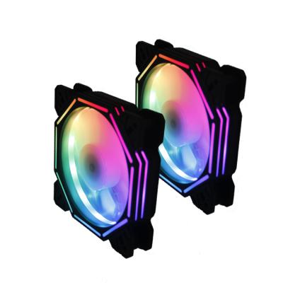 China Dual Fan Colorful Cool Aperture Computer Case Computer Case Solar Eclipse LED Glow Gaming Super Silent PC 1207 12CM High Quality 30000 Hours zu verkaufen