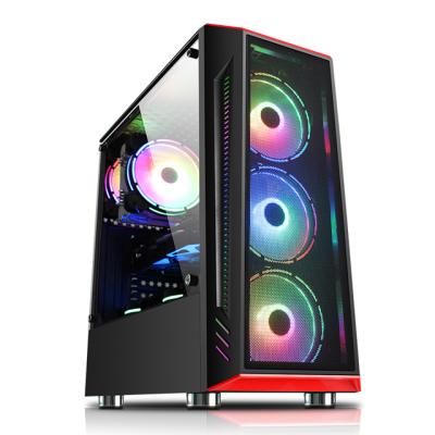 China With Side Window 190AL-2-AX ATX Mid Window Gaming Case PC RGB Tower PC Glass Material Gaming Case Computer PC Case zu verkaufen