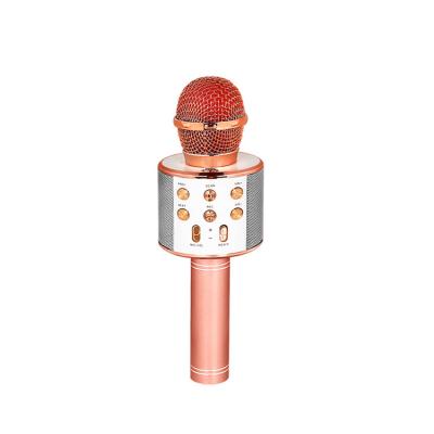 China Handheld Microphone Condenser Karaoke Microphone with Controllable LED Lights Portable Handheld Wireless Microphone for Christmas Birthday Party for sale