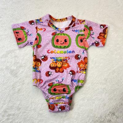 China Anti-pilling Custom Printed Popular American Style Cartoon COCOMELON Babies Rompers for sale