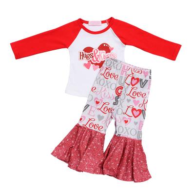 China Anti-Shrink Newborn Baby Clothing Sets Baby Girls Custom Print Girls Outfits 2 Pieces Baby Clothing for sale