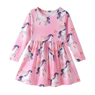 China High Quality Breathable Children's Girl's Purple Dress The New Lovely Printed Dress Casual Outfits With Print for sale