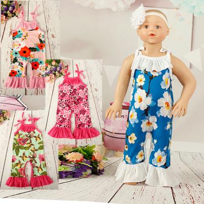 China Comfortable baby clothes wholesale American newborn baby style baby boutique silk printed clothing for sale