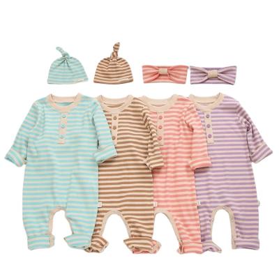 China New Children's Institute Of Statistics Cute Simple Korean Thin Fit Baby Overalls Comfortable Striped Eco-friendly Style for sale