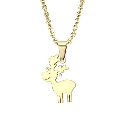 China TRENDY 18k Gold Stainless Steel Necklace For Girls Christmas Gift Jewelry Necklaces for sale