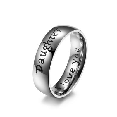 China High Quality Lead Free Nickel Free Stainless Steel Rings Jewelry Corrosion Engraved Family Dad Mom Son Mom Daughter Gift Ring for Women and Men for sale