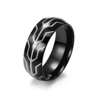 China Lead Free Nickel Free Fashion Cool Men's Stainless Steel Jewelry Black Blue Wedding Ring Personalized Rings for sale