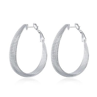 China TRENDY 925 Sterling Silver European Fashion Circle Hoop Shape Big Size Stud Earrings for sale